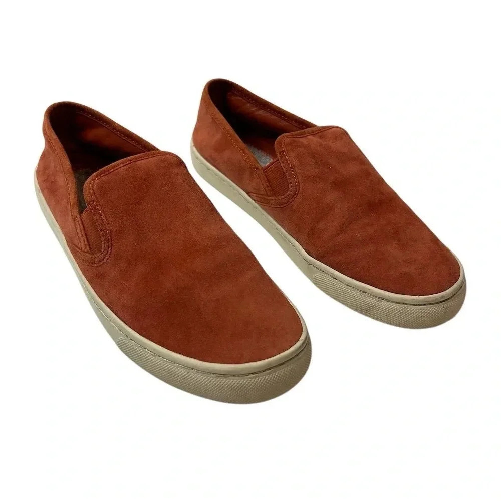 Tory Burch‎ Women's Suede Slip-On Sneakers Red Size 8 Casual Shoes